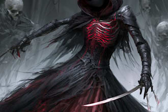 make a dark art illustration