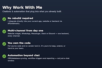 integrate an ai chatbot and automation into your existing app