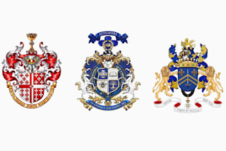 design a luxury emblem heraldic coat of arms logo