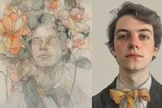 draw outstanding watercolor portrait
