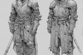create detailed fantasy creature sketch artwork