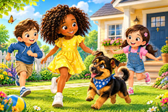 design children book illustration, 3d children story book