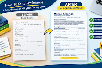 write an ats friendly teacher resume or education CV