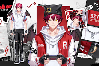 design and rigging vtuber model live2d for vtube studio