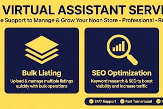 be your noon virtual assistant for product listings and store management