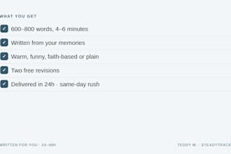write a heartfelt eulogy or memorial speech for your loved one in 24 hours