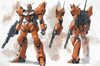 make gundam character illustration