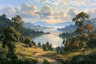 digitally oil painting landscape