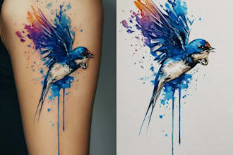 design a professional badass tattoo with mockup