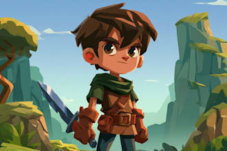 draw 2d game character or game character