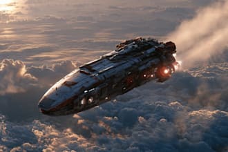 create unique sci fi spaceship illustrations for you
