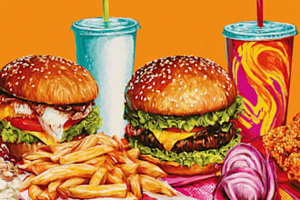 make your food photo into colorful artwork