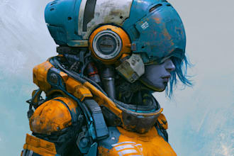sci fi character illustration or sci fi character