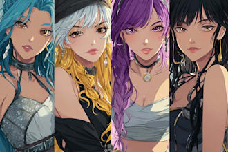 draw cute anime character portraits and avatars