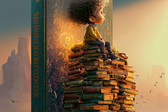 design a cartoon book cover art