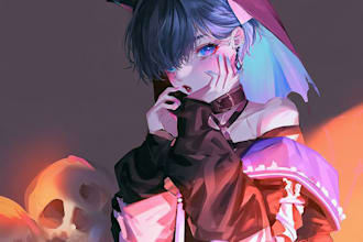 draw moe anime character, fanart, oc in my art style sfw