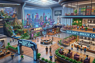 do build a high quality roblox lobby, cafe, or custom map