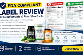 review supplement and food label for fda compliance