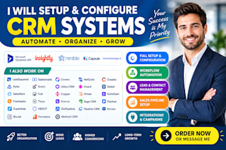 setup microsoft dynamic 365, insightly crm, nimble, caspule crm, active campaign