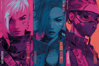 create science fiction, dystopian, cyberpunk illustration