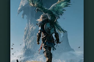 design epic fantasy music artwork for your album