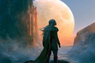 create dark cinematic fantasy album cover art