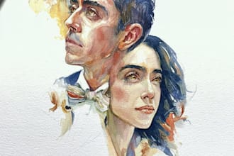 watercolor portrait painting, photo to watercolor portrait