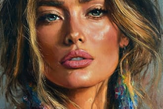 draw digital painting oil portrait pet art of photo