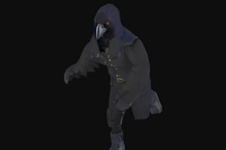 create n64 psx ps1 low poly 3d horror character monster and game assets