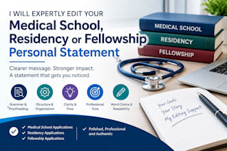 expertly edit your medical school residency or fellowship personal statement