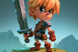 draw 2d game character illustration