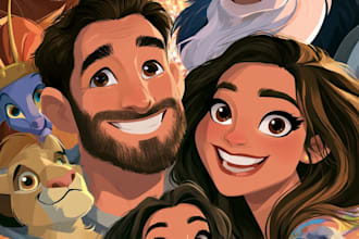 draw cartoon portrait in disney cartoon