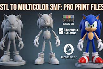 convert stl to 3mf and split 3d models for multicolor bambu lab printing