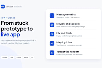 fix, finish, and deploy your lovable, bolt, or cursor app