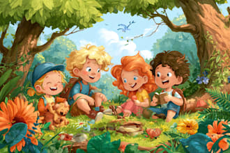 create custom children storybook illustrations