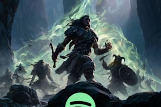 design fantasy album cover for spotify and streaming