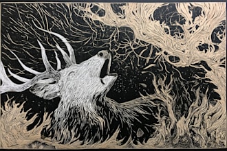 make a linocut t shirt design for brands