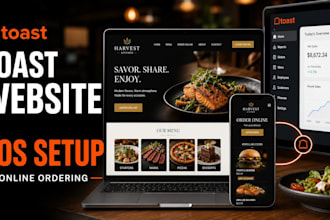 design a toast restaurant website and set up toast pos