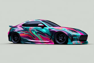 attractive car wrap design and vehicle wrap design