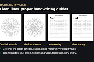 create KDP coloring, tracing, word search, sudoku and crossword interiors