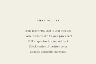 print ready book or journal cover for amazon KDP
