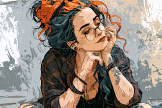 draw digital realistic and semi realistic portrait