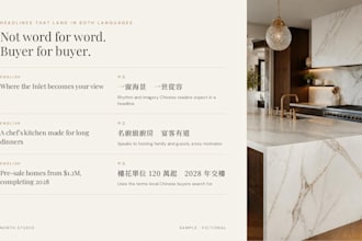 write bilingual english and chinese real estate listing copy