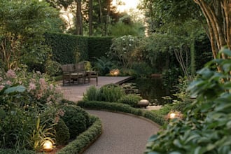 design your garden, backyard, terrace 2d realistic landscape