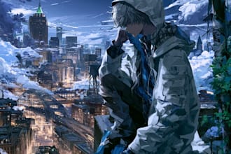 anime character an illustration and anime character
