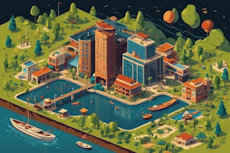 design amazing vector or isometric maps illustration