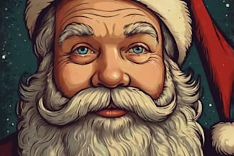 draw a realistic santa claus portrait from your ideas