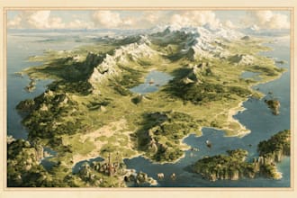 draw an unique illustrated map