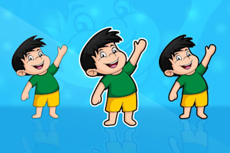 create cute cartoon animated stickers and emoji