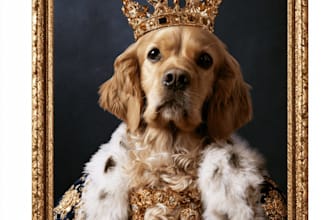 paint custom royal pet caricatures from photo